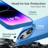 Cordking Designed for iPhone 15 Plus Case, Silicone Ultra Slim Shockproof Protective Phone Case with [Soft Anti-Scratch Microfiber Lining], 6.7 inch, Blue