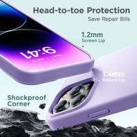 Cordking Designed for iPhone 15 Pro Max Case, Silicone Ultra Slim Shockproof Phone Case with [Soft Anti-Scratch Microfiber Lining], 6.7 inch, Clove Purple