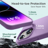 Cordking Designed for iPhone 15 Case,Silicone Ultra Slim Shockproof Protective Phone Case with [Soft Anti-Scratch Microfiber Lining], 6.1 inch, Light Purple