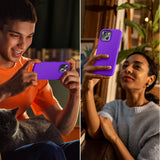 Cordking Designed for iPhone 15 Case,Silicone Ultra Slim Shockproof Protective Phone Case with [Soft Anti-Scratch Microfiber Lining], 6.1 inch, Neon Purple