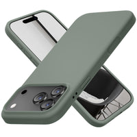 Cordking for iPhone 17 Pro Case, Silicone Ultra Slim Shockproof Protective Phone Case with [Soft Anti-Scratch Microfiber Lining], 6.3 inch, Calke Green