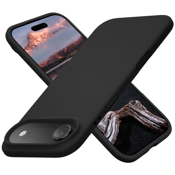 Cordking for iPhone Air Case, Silicone Ultra Slim Shockproof Protective Phone Case with [Soft Anti-Scratch Microfiber Lining], 6.5 inch, Black