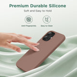 Cordking for iPhone 17 Case, Silicone Ultra Slim Shockproof Protective Phone Case with [Soft Anti-Scratch Microfiber Lining], 6.3 inch, Light Brown