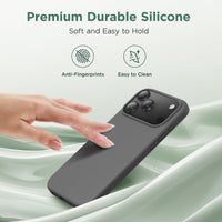 Cordking for iPhone 17 Pro Case, Silicone Ultra Slim Shockproof Protective Phone Case with [Soft Anti-Scratch Microfiber Lining], 6.3 inch, Space Gray
