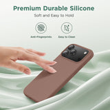 Cordking for iPhone 17 Pro Case, Silicone Ultra Slim Shockproof Protective Phone Case with [Soft Anti-Scratch Microfiber Lining], 6.3 inch, Light Brown