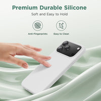 Cordking for iPhone 17 Pro Case, Silicone Ultra Slim Shockproof Protective Phone Case with [Soft Anti-Scratch Microfiber Lining], 6.3 inch, White