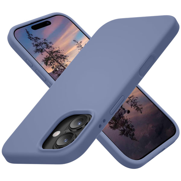 Cordking for iPhone 17 Case, Silicone Ultra Slim Shockproof Protective Phone Case with [Soft Anti-Scratch Microfiber Lining], 6.3 inch, Lavender Gray