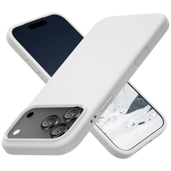 Cordking for iPhone 17 Pro Case, Silicone Ultra Slim Shockproof Protective Phone Case with [Soft Anti-Scratch Microfiber Lining], 6.3 inch, White