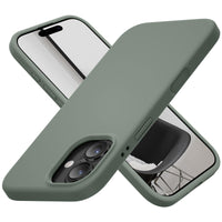 Cordking for iPhone 17 Case, Silicone Ultra Slim Shockproof Protective Phone Case with [Soft Anti-Scratch Microfiber Lining], 6.3 inch, Calke Green
