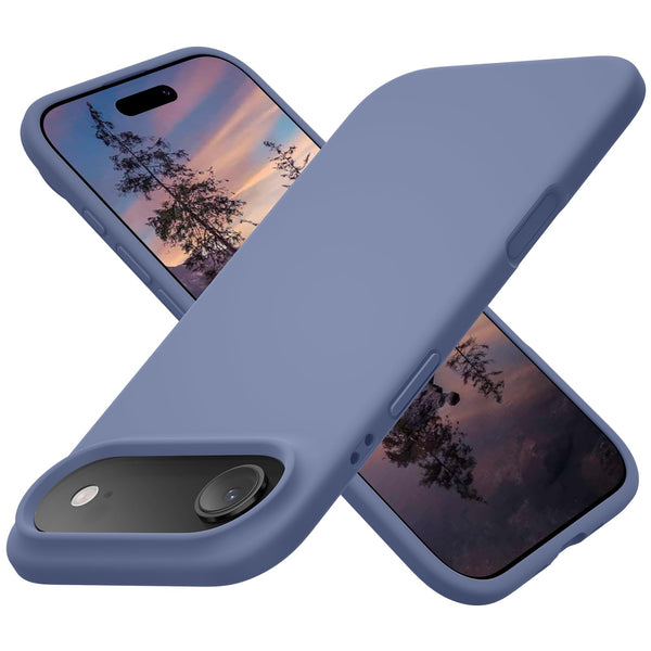 Cordking for iPhone Air Case, Silicone Ultra Slim Shockproof Protective Phone Case with [Soft Anti-Scratch Microfiber Lining], 6.5 inch, Lavender Gray