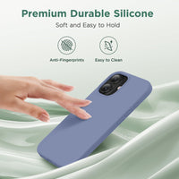 Cordking for iPhone 17 Case, Silicone Ultra Slim Shockproof Protective Phone Case with [Soft Anti-Scratch Microfiber Lining], 6.3 inch, Lavender Gray