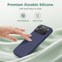 Cordking for iPhone 17 Pro Case, Silicone Ultra Slim Shockproof Protective Phone Case with [Soft Anti-Scratch Microfiber Lining], 6.3 inch, Navy Blue