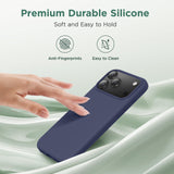 Cordking for iPhone 17 Pro Case, Silicone Ultra Slim Shockproof Protective Phone Case with [Soft Anti-Scratch Microfiber Lining], 6.3 inch, Navy Blue