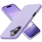 Cordking Designed for iPhone 16 Plus Case, Silicone Ultra Slim Shockproof Protective Phone Case with [Soft Anti-Scratch Microfiber Lining], 6.7 inch, Clove Purple