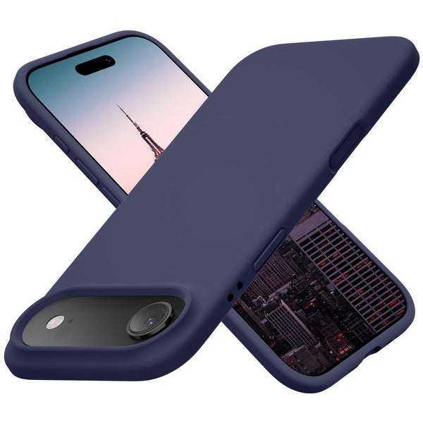 Cordking for iPhone Air Case, Silicone Ultra Slim Shockproof Protective Phone Case with [Soft Anti-Scratch Microfiber Lining], 6.5 inch, Navy Blue