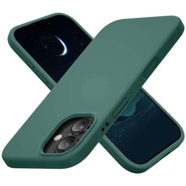 Cordking for iPhone 17 Case, Silicone Ultra Slim Shockproof Protective Phone Case with [Soft Anti-Scratch Microfiber Lining], 6.3 inch, Midnight Green