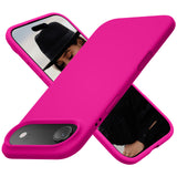 Cordking for iPhone Air Case, Silicone Ultra Slim Shockproof Protective Phone Case with [Soft Anti-Scratch Microfiber Lining], 6.5 inch, Hot Pink