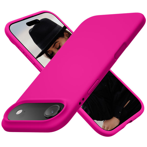 Cordking for iPhone Air Case, Silicone Ultra Slim Shockproof Protective Phone Case with [Soft Anti-Scratch Microfiber Lining], 6.5 inch, Hot Pink