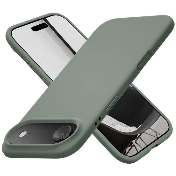 Cordking for iPhone Air Case, Silicone Ultra Slim Shockproof Protective Phone Case with [Soft Anti-Scratch Microfiber Lining], 6.5 inch, Calke Green