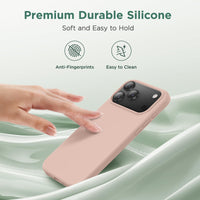 Cordking for iPhone 17 Pro Case, Silicone Ultra Slim Shockproof Protective Phone Case with [Soft Anti-Scratch Microfiber Lining], 6.3 inch, Pinksand
