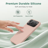 Cordking for iPhone 17 Pro Case, Silicone Ultra Slim Shockproof Protective Phone Case with [Soft Anti-Scratch Microfiber Lining], 6.3 inch, Pinksand