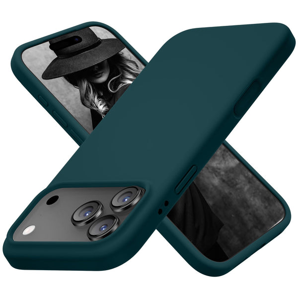 Cordking for iPhone 17 Pro Case, Silicone Ultra Slim Shockproof Protective Phone Case with [Soft Anti-Scratch Microfiber Lining], 6.3 inch, Teal