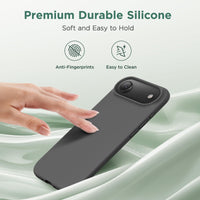 Cordking for iPhone Air Case, Silicone Ultra Slim Shockproof Protective Phone Case with [Soft Anti-Scratch Microfiber Lining], 6.5 inch, Space Gray