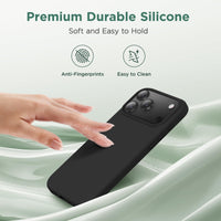 Cordking for iPhone 17 Pro Case, Silicone Ultra Slim Shockproof Protective Phone Case with [Soft Anti-Scratch Microfiber Lining], 6.3 inch, Black