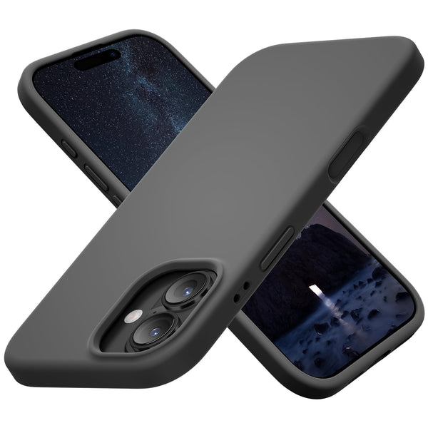 Cordking for iPhone 17 Case, Silicone Ultra Slim Shockproof Protective Phone Case with [Soft Anti-Scratch Microfiber Lining], 6.3 inch, Space Gray
