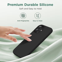 Cordking for iPhone 17 Case, Silicone Ultra Slim Shockproof Protective Phone Case with [Soft Anti-Scratch Microfiber Lining], 6.3 inch, Black