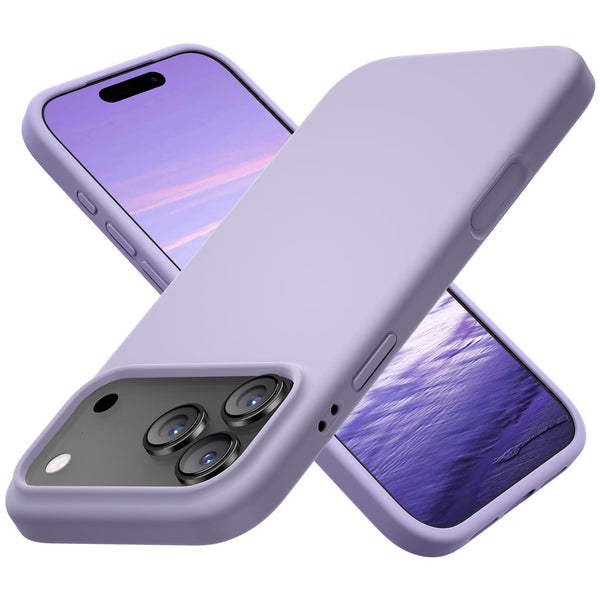 Cordking for iPhone 17 Pro Case, Silicone Ultra Slim Shockproof Protective Phone Case with [Soft Anti-Scratch Microfiber Lining], 6.3 inch, Clove Purple