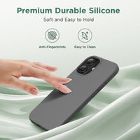 Cordking for iPhone 17 Case, Silicone Ultra Slim Shockproof Protective Phone Case with [Soft Anti-Scratch Microfiber Lining], 6.3 inch, Space Gray