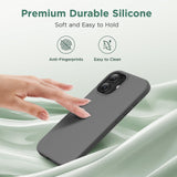 Cordking for iPhone 17 Case, Silicone Ultra Slim Shockproof Protective Phone Case with [Soft Anti-Scratch Microfiber Lining], 6.3 inch, Space Gray