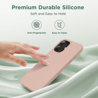 Cordking for iPhone 17 Case, Silicone Ultra Slim Shockproof Protective Phone Case with [Soft Anti-Scratch Microfiber Lining], 6.3 inch, Pinksand