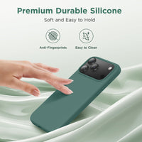 Cordking for iPhone 17 Pro Case, Silicone Ultra Slim Shockproof Protective Phone Case with [Soft Anti-Scratch Microfiber Lining], 6.3 inch, Midnight Green
