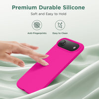 Cordking for iPhone Air Case, Silicone Ultra Slim Shockproof Protective Phone Case with [Soft Anti-Scratch Microfiber Lining], 6.5 inch, Hot Pink