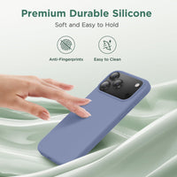 Cordking for iPhone 17 Pro Case, Silicone Ultra Slim Shockproof Protective Phone Case with [Soft Anti-Scratch Microfiber Lining], 6.3 inch, Lavender Gray
