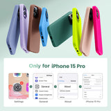 Cordking Designed for iPhone 15 Pro Case, Silicone Ultra Slim Shockproof Protective Phone Case with [Soft Anti-Scratch Microfiber Lining], 6.1 inch, Stone