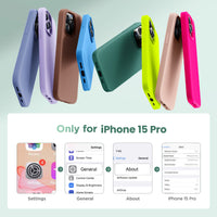 Cordking Designed for iPhone 15 Pro Case, Silicone Ultra Slim Shockproof Protective Phone Case with [Soft Anti-Scratch Microfiber Lining], 6.1 inch, Light Purple