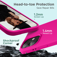 Cordking for iPhone 17 Case, Silicone Ultra Slim Shockproof Protective Phone Case with [Soft Anti-Scratch Microfiber Lining], 6.3 inch, Hot Pink