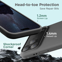 Cordking for iPhone 17 Pro Case, Silicone Ultra Slim Shockproof Protective Phone Case with [Soft Anti-Scratch Microfiber Lining], 6.3 inch, Space Gray