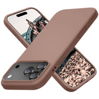 Cordking for iPhone 17 Pro Case, Silicone Ultra Slim Shockproof Protective Phone Case with [Soft Anti-Scratch Microfiber Lining], 6.3 inch, Light Brown