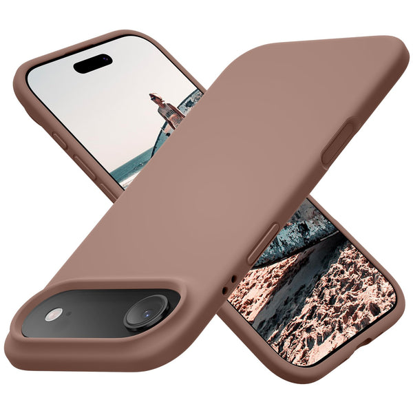 Cordking for iPhone Air Case, Silicone Ultra Slim Shockproof Protective Phone Case with [Soft Anti-Scratch Microfiber Lining], 6.5 inch, Light Brown