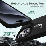 Cordking Designed for iPhone 16 Pro Case, Silicone Ultra Slim Shockproof Protective Phone Case with [Soft Anti-Scratch Microfiber Lining], 6.3 inch, Black