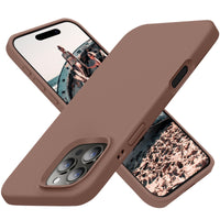 Cordking Designed for iPhone 16 Pro Case, Silicone Ultra Slim Shockproof Protective Phone Case with [Soft Anti-Scratch Microfiber Lining], 6.3 inch, Light Brown