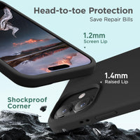 Cordking for iPhone 17 Case, Silicone Ultra Slim Shockproof Protective Phone Case with [Soft Anti-Scratch Microfiber Lining], 6.3 inch, Black