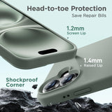 Cordking Designed for iPhone 16 Plus Case, Silicone Ultra Slim Shockproof Protective Phone Case with [Soft Anti-Scratch Microfiber Lining], 6.7 inch, Calke Green