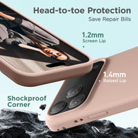 Cordking for iPhone 17 Pro Case, Silicone Ultra Slim Shockproof Protective Phone Case with [Soft Anti-Scratch Microfiber Lining], 6.3 inch, Pinksand