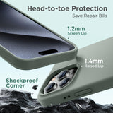 Cordking Designed for iPhone 16 Pro Max Case, Silicone Ultra Slim Shockproof Protective Phone Case with [Soft Anti-Scratch Microfiber Lining], 6.9 inch, Calke Green