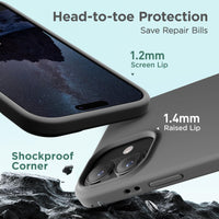 Cordking for iPhone 17 Case, Silicone Ultra Slim Shockproof Protective Phone Case with [Soft Anti-Scratch Microfiber Lining], 6.3 inch, Space Gray